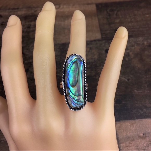 Abalone Statement Ring Size 7 - Picture 2 of 12